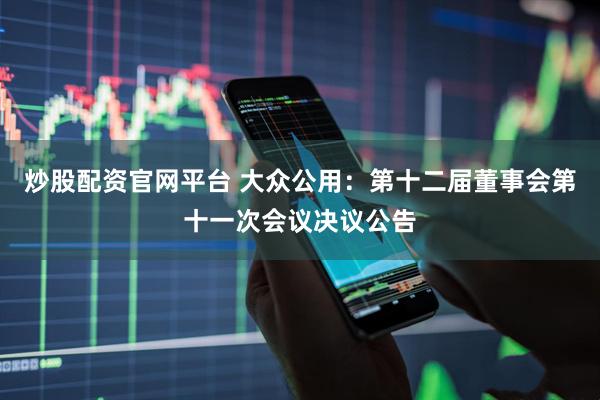 炒股配资官网平台 大众公用：第十二届董事会第十一次会议决议公告