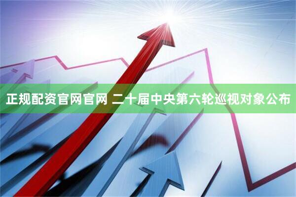 正规配资官网官网 二十届中央第六轮巡视对象公布